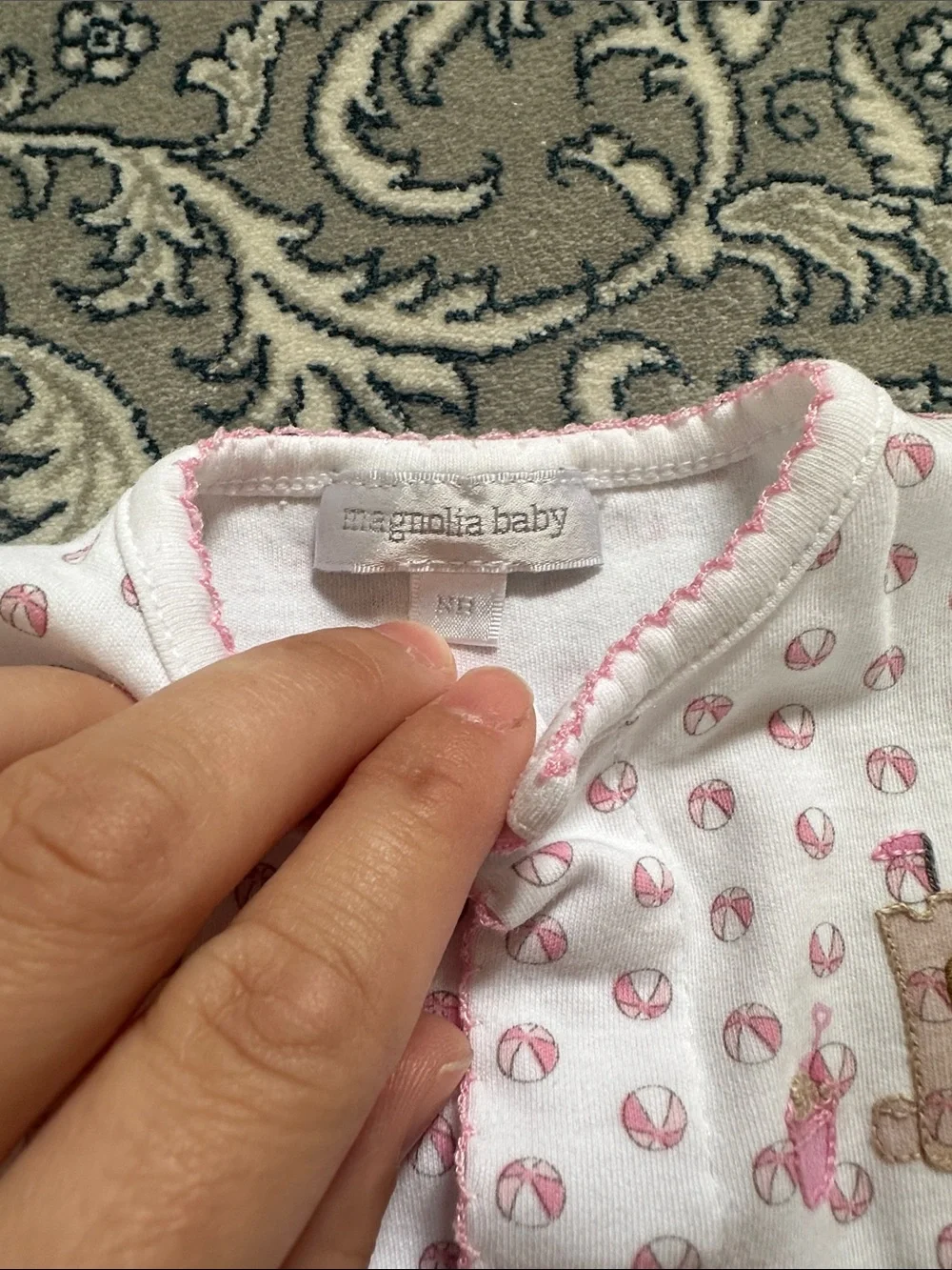 Magnolia Pink Printed Footed One-Piece